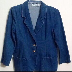 WOMEN’S VINTAGE TAILORED DENIM JACKET  SIZE M